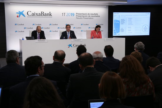 Press conference for the release of Caixabank's first trimester results on April 30 2019 (by Andrea Zamorano)